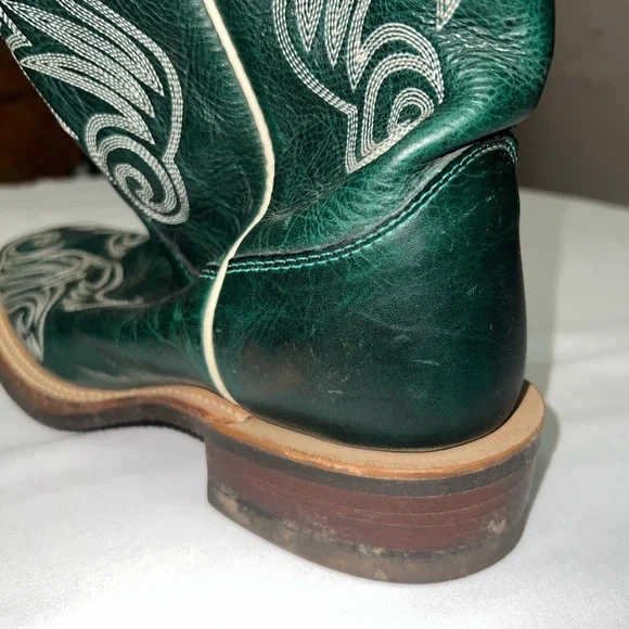 Green Justin Boots with Embroidery - Picture 7 of 7